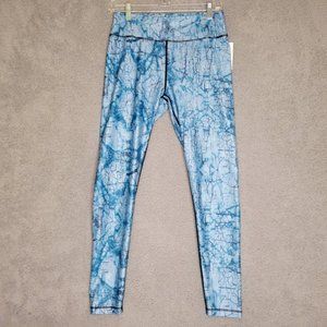 Pro-Fit Sportswear Womens Leggings Pants Blue Mid Rise‎ Stretch Breathable L New